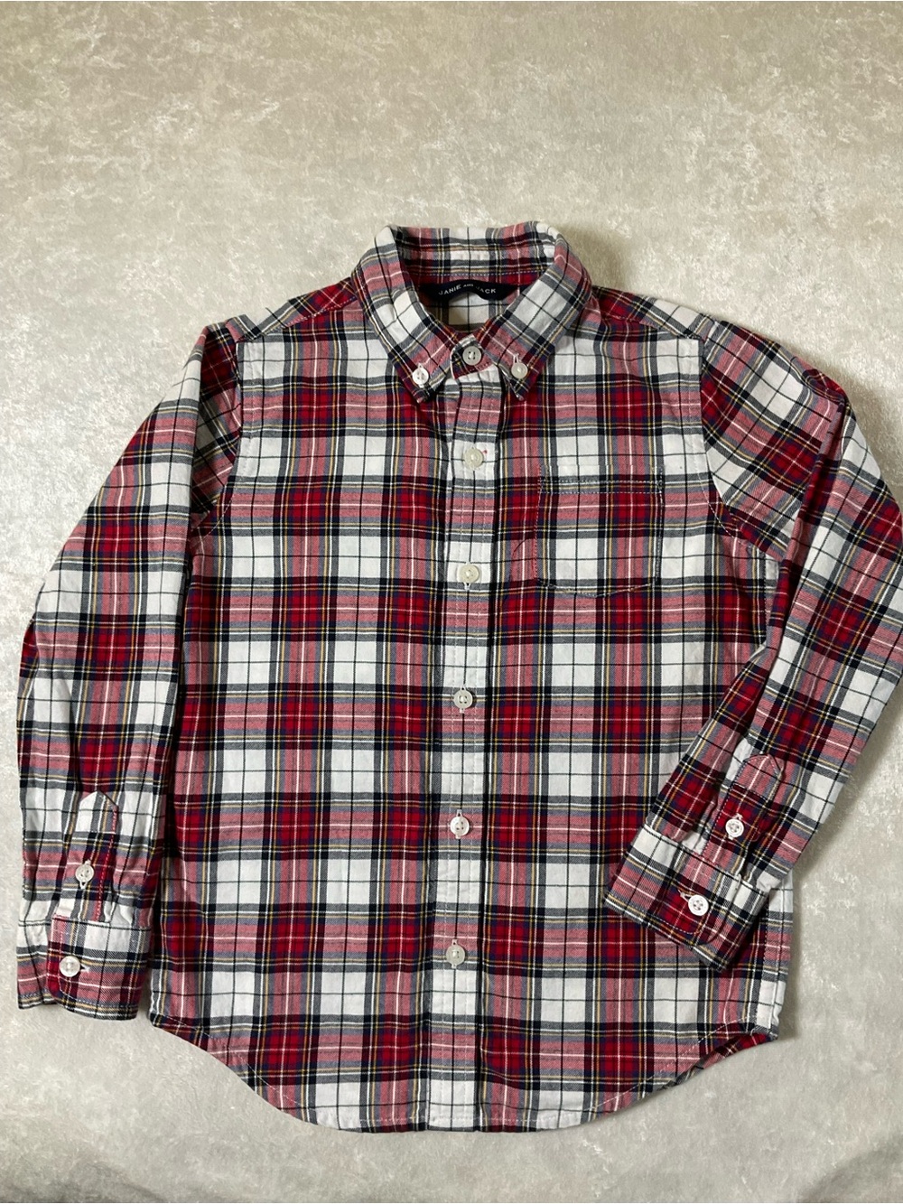 Janie and Jack Red and White Plaid Button-Down Shirt